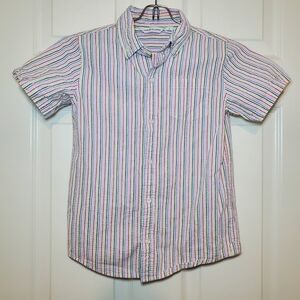 Janie and Jack Rainbow Striped Shirt Sz 8 Button Down